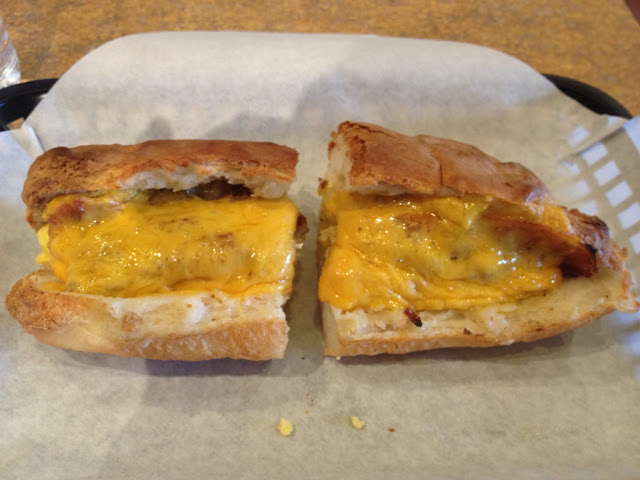 G-Free egg, sausage and bacon breakfast sandwich