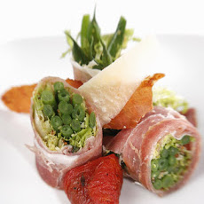 Tender Bean Salad with Proscuitto, Roasted Tomatoes, and Parmesan