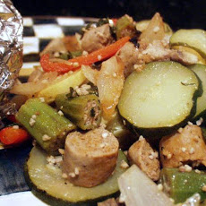 Grilled Italian Sausage Veggies in Foil