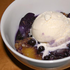 Peach, Strawberry, Blueberry Crisp