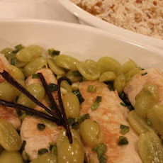 Vanilla Bean and Green Grape Chicken with Vanilla Scented Pilaf