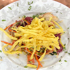 Asian Lobster Salad with Fried Wonton Ribbons