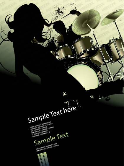 3 vector music posters with girls on it! poster001 3 vector music posters with girls on it!
