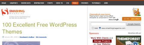 100 Free Excellent Themes for Wordpress [Smashing Magazine]