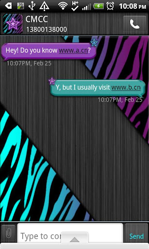 GO SMS THEME MultiColorZebra