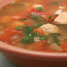Chicken Soup with Garbanzos and Oregano