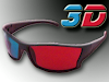 Lentes 3D Rojo Y Azul De Plástico Tipo Sport
