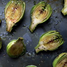Roasted Baby Artichokes with a Lemon Cilantro Vinaigrette and shaved Parmesan