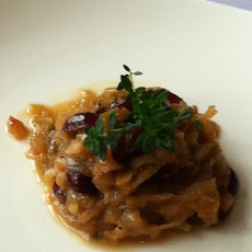 Onion Confit with Honey, Sultanas and White Wine