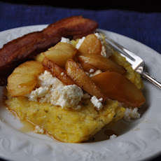 Herbed and Roasted Ricotta Whey Polenta with Fresh Ricotta and Apples