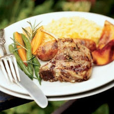 Lamb and Sausage Mixed Grill with Molasses-glazed Nectarines