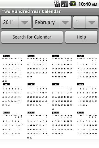 Two Hundred Year Calendar PRO