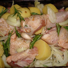 Portuguese Chicken Baked With Potatoes and Garlic