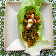 Mexican Style Sweet and Spicy Turkey Lettuce Wraps with Pineapple Apple Salsa