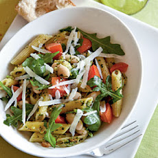 Penne with Pistachio Pesto and White Beans