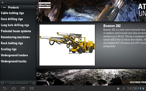 Atlas Copco Underground tablet