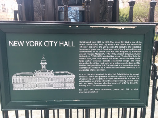 New York City Hall Plaque