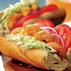 Spicy Shrimp Po' Boy With Chipotle Avocado Mayonnaise