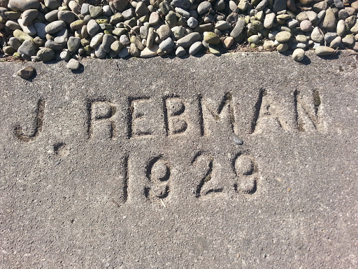 Original J. Rebman 1929 Sidewalk Marker