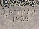 Original J. Rebman 1929 Sidewalk Marker