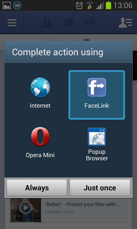 Android application FaceLinks screenshort