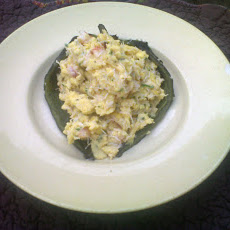 Roasted Poblano Pepper Stuffed with Seafood Eggs