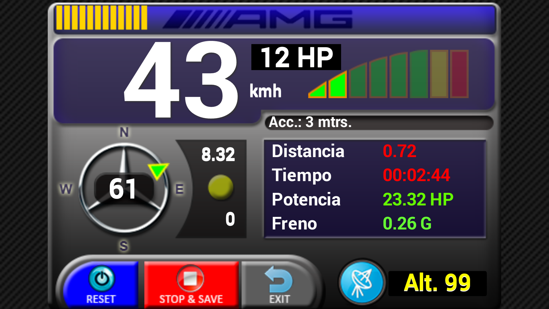 Android application Car Performance Meter PRO screenshort