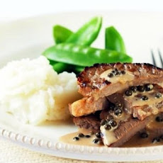 Filet Mignon with Green Peppercorn Cream Sauce