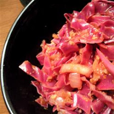 Sausage Smothered in Red Cabbage