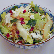 Escarole, Parsley and Apple Salad with Goat Cheese and Pomegranate