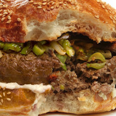 Bison Burger with Mushrooms and Spring Onions Recipe