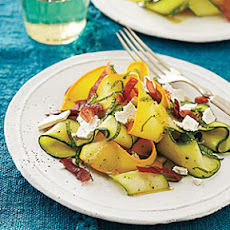 Shaved Summer Squash Salad with Prosciutto Crisps