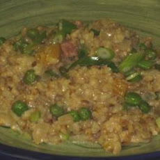 Creamy Pea & Chive Pearl Barley Risotto (Reduced Fat)