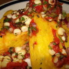 Jalapeno-Jack Polenta Cakes With Cilantro Corn Salsa