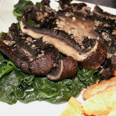 Portabellas and Spinach With Sesame Dressing