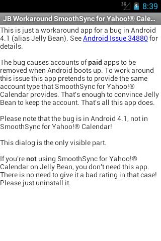 JB Workaround for Yahoo ® Cal