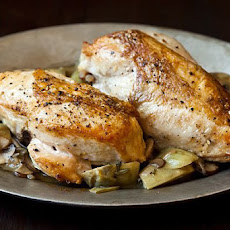 Roast Chicken Breasts with Mushrooms and Artichoke Hearts
