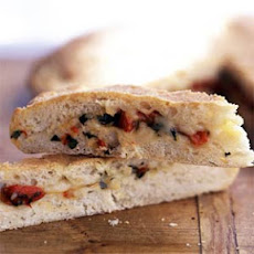 Fontina and Red Pepper-Stuffed Garlic Focaccia