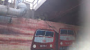 Eisenbahn Graffiti am Gallus
