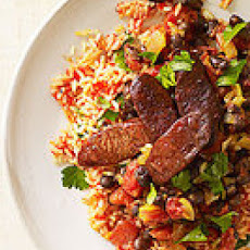 Smoky Red Rice and Chorizo with Black Beans