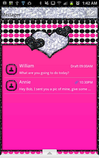 GO SMS - Polka Dots Hearts