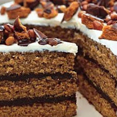 Chocolate-Peanut Butter Cake with Cream Cheese and Butterfinger Frosting