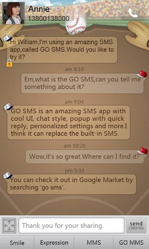 免費下載通訊APP|GO短信加强版棒球主题 app開箱文|APP開箱王
