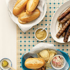 Midwestern Grilled Bratwurst Sandwiches with Caraway Sauerkraut
