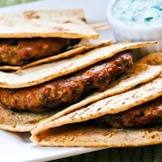Grilled Middle Eastern Turkey Burgers with Yogurt Sauce