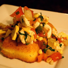Parmesan Polenta Steaks with Tomato-Basil Salad and Crispy Prosciutto