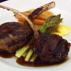 Grilled Lamb Chops with a Butternut Squash Ring, Couscous, Asparagus