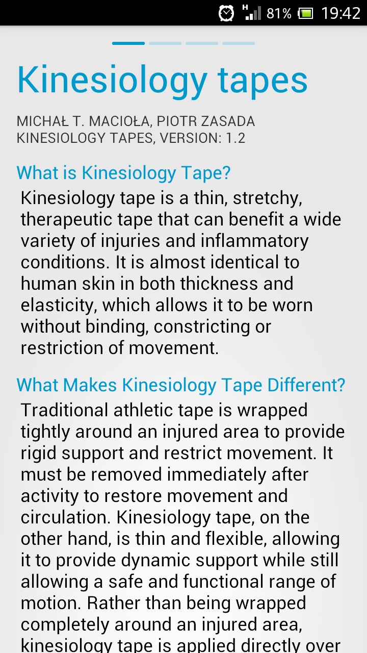 Android application Kinesiology Tape screenshort