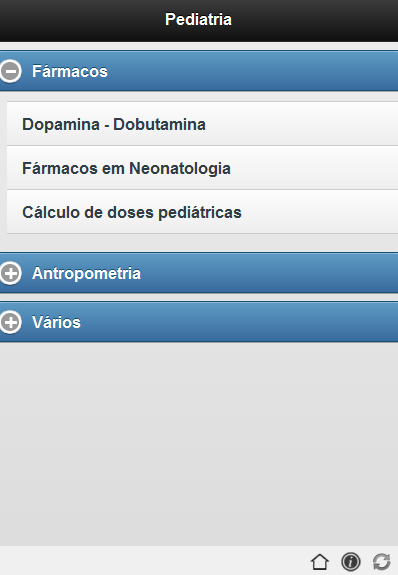 Android application Pediatria screenshort