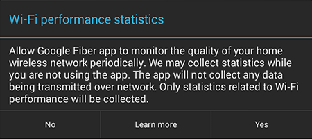View Wi-Fi performance statistics in the Fiber TV app (Android only).